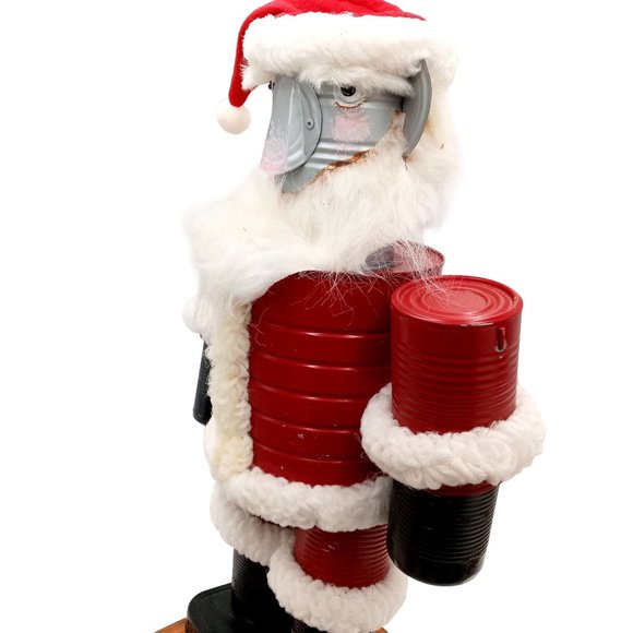 Christmas Folk Art Tin Man Santa Sculpture Wizard Of Oz Assemblage Robot Vintage - Picture 10 of 16